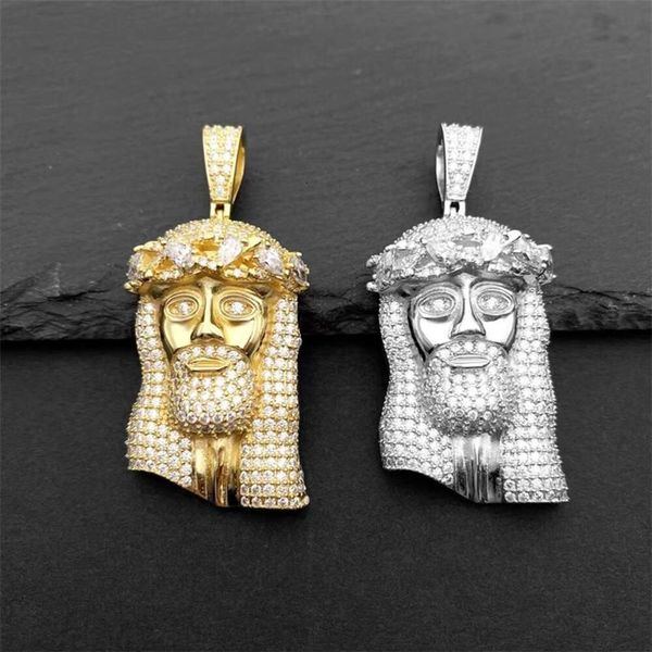 Pera personalizzata ghiacciata Hip Hop S placcato oro gioielli viso testa Vvs diamante mossinato pezzo sterling Sier Jesus pendente