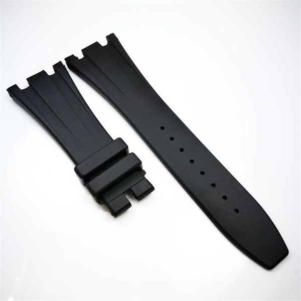 28 mm – 18 mm schwarzes Gummi-Uhrenarmband für AP Royal Oak Offshore 42 mm Modelle 294S