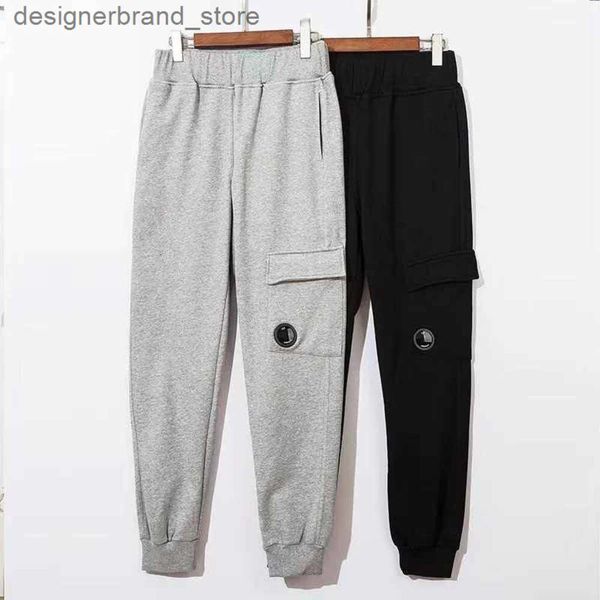 Calças masculinas jogger estiramento solto bolso sweatpants 2023 tendência estilo britânico zíper esportes ao ar livre casual calças de rua alta cp empresas compagnie comapnies ap