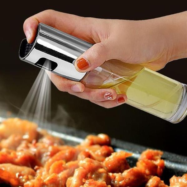 Frascos de armazenamento frascos de vidro garrafa de spray de óleo bomba cozinha dispensador de azeitona gadget ferramenta de cozinha pulverizador pote de aço inoxidável lt279e