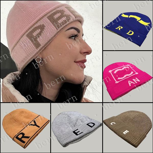 Moda Beanie Kafatası Kapakları Kadınlar İçin Knited Şapkalı Kış Kışla Uyarı Serin Yün Şapkalar