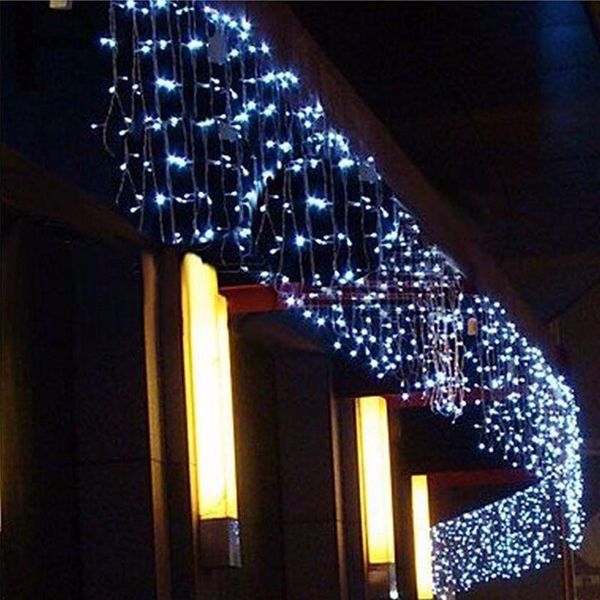 Cortina LED Icicle String Light Guirlanda de Natal LED Faiy Xmas Party Garden Stage Luz decorativa ao ar livre LJ201018243m