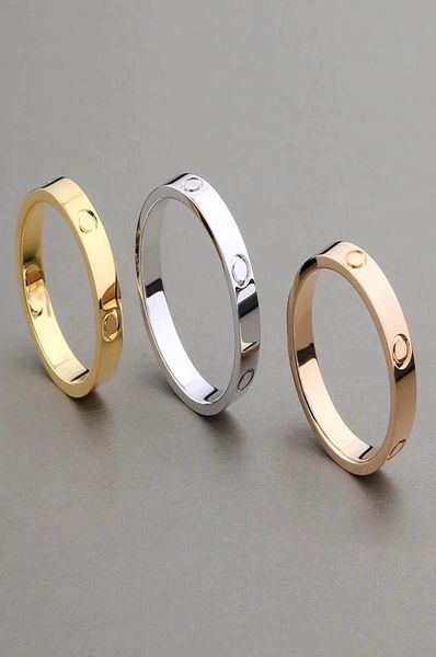 Clássico de aço inoxidável ouro amor casado noivado casal anel para mulheres designer moda eterno amor jóias 4mm5646365