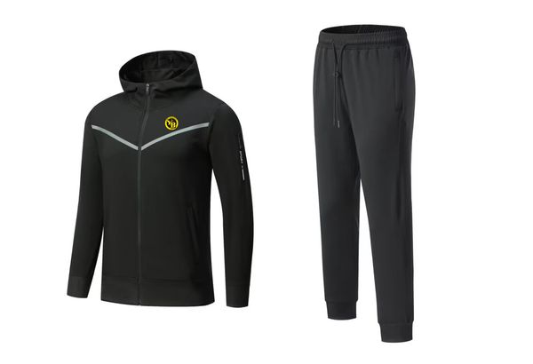 BSC Young Boys Bern Fatos de lazer masculino lazer ao ar livre esporte roupas de treinamento quente zíper completo com boné manga longa terno esportivo camisa de corrida