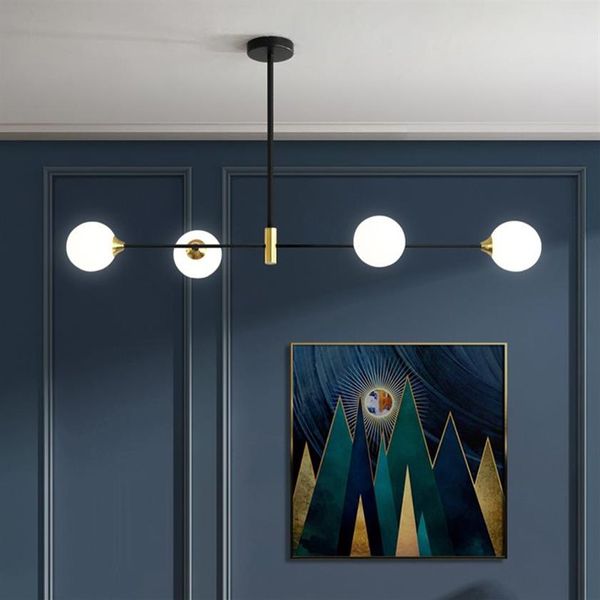 2020 Nordic Sala da pranzo Lampadario Illuminazione Moderna Sfera di Vetro Lampadario Lampada Per La Cucina Sala da pranzo Vintage Haing Luce Fixtur314a