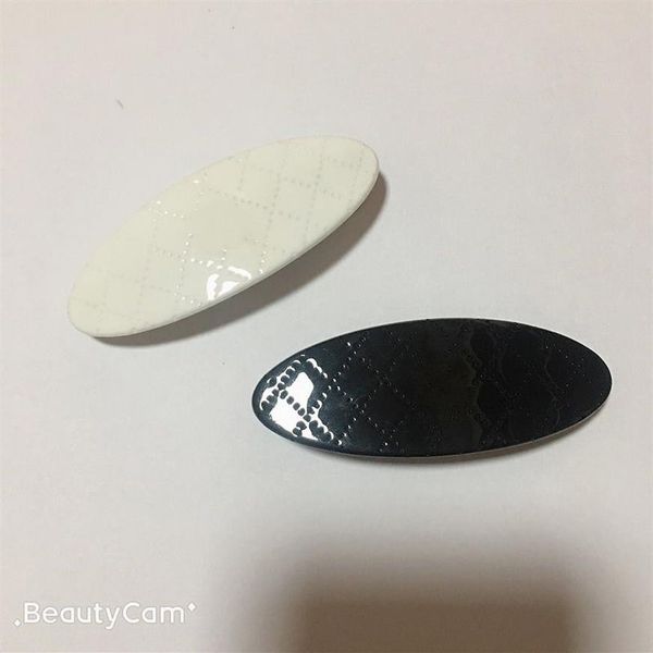 Moda preto e branco acrílico malha oval grampo de cabelo estilo C grampos de uma palavra para senhoras itens delicados favoritos cocar ac193V