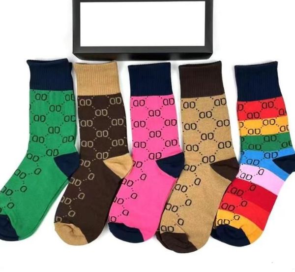 Damensocken, fünf Paar, luxuriöse Sport-Mesh-Socken mit Buchstabendruck, Stickerei, Baumwolle, modische Socken, Accessoires, andere Bekleidung