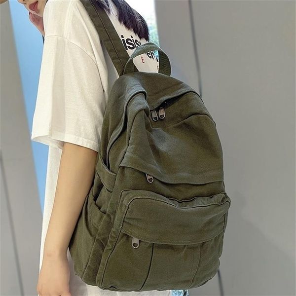 Girl Fabric School Bag Fashion College Student Vintage Women Rucksack Leinwand weibliche Laptop -Tasche Kawaii Ladies Backpack 22072249W