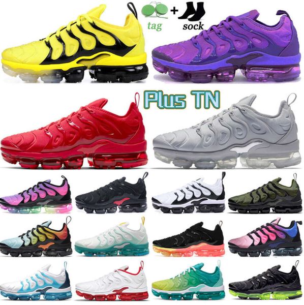 Scarpe da corsa Scarpe da ginnastica sportive Scarpe da ginnastica Triple Nero Bianco Menta Schiuma Laser Blu Palla da tennis Midnight Navy Uva Tn Plus Per Max Uomini YT1108