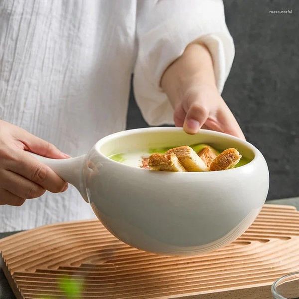 Ciotole Tazza con manico bianco El Restaurant Ciotola per la colazione di grande capacità Caratteristiche della casa Piatto di concezione artistica Insalata Zuppa Noodle