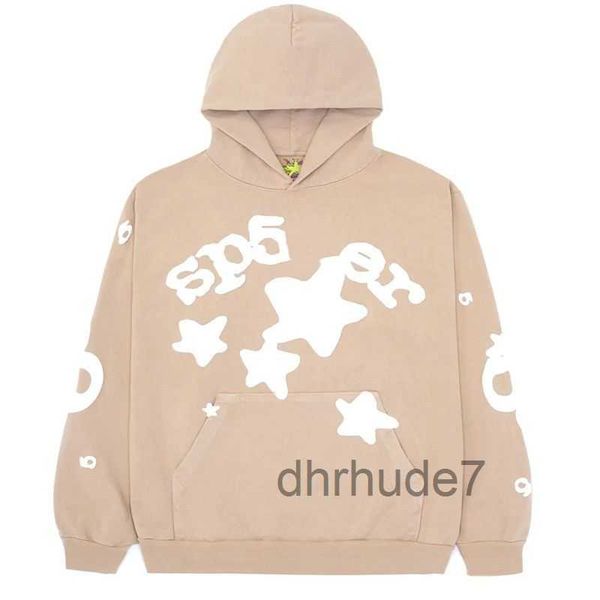 Lüks kazak siyah sp5der genç haydut 555555 melek hoodies moda sweatshirt seti kahverengi erkekler ayakkabı baskı örümcek web sweatshirts tasarımcı kadınlar kırmızı kapüşon D492