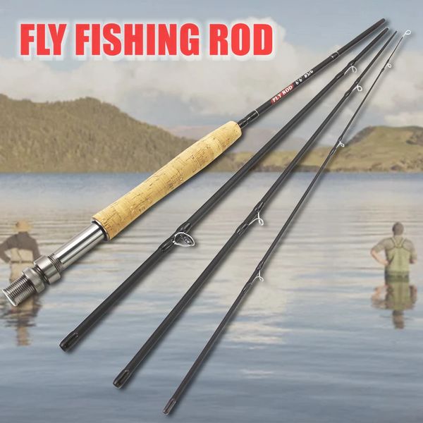 Varas de pesca de barco 1/98m 2.1m Fly Rod portátil carbono ultraleve ação lenta cortiça lidar com isca de pescar 231211