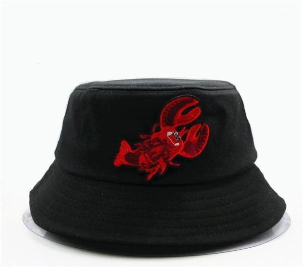 Клоши 2021 стильная шляпа-ведро с вышивкой омара рыбак уличная туристическая солнцезащитная кепка шляпы для мужчин и женщин 10117146112