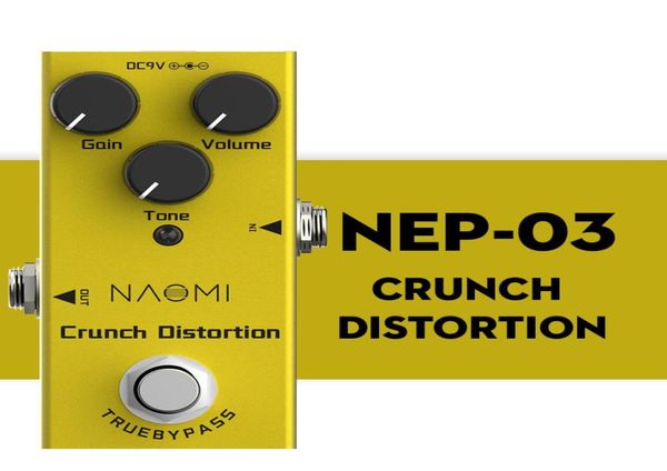 Pedal de efeitos de guitarra NAOMI Efeito de distorção crunch Mini pedal de distorção único True Bypass NEP032612588