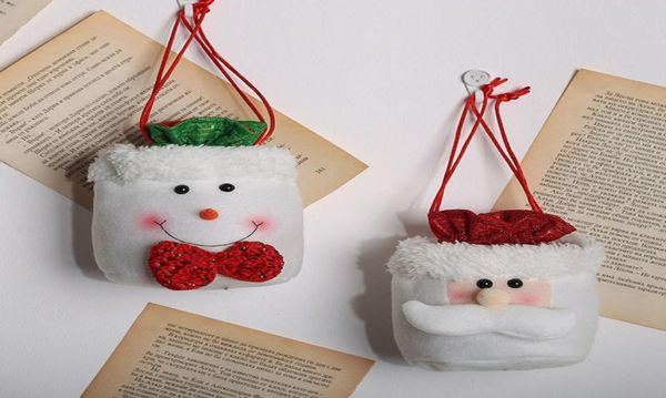 Sacchetti di caramelle regalo vintage per bambini di Natale Babbo Natale pupazzo di neve alce renna sacchetto di immagazzinaggio decorazioni di Natale decorazioni di Natale XD228026057506