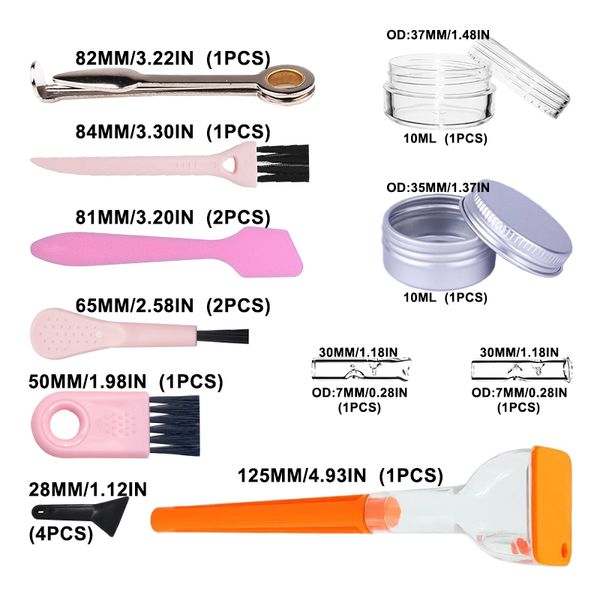 Kit de pólen de produtos de limpeza de tubos de erva kit de pólen para moedor com aço inoxidável Spatula Micro Scoop Storage Box