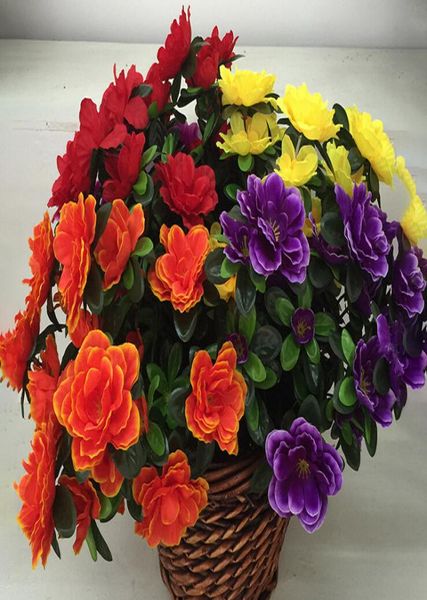 Цветок азалии длиной 40 см, искусственные цветы азалии, 6 стеблей в букете для свадебного украшения, центральный элемент8425518