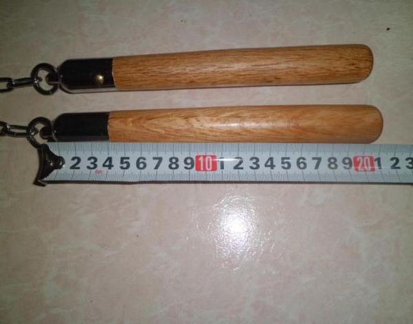 Nunchakus de madeira de montanha de alta qualidade 193g Log de corrente de aço Nunchakus Show de combate real Suprimentos de artes marciais Performance4793667