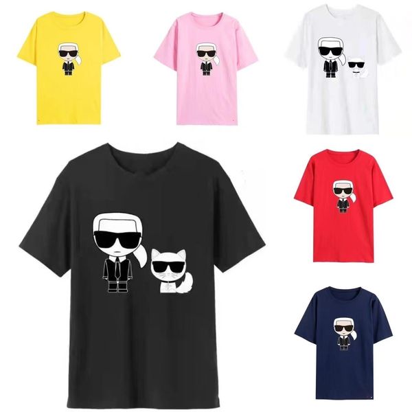 Designer feminino t-shirt engraçado Karls Casual Tee Homens Moda Algodão Camisetas Imprimir Curto O-pescoço Regular 20258Women's Tamanho S-XXXXXL
