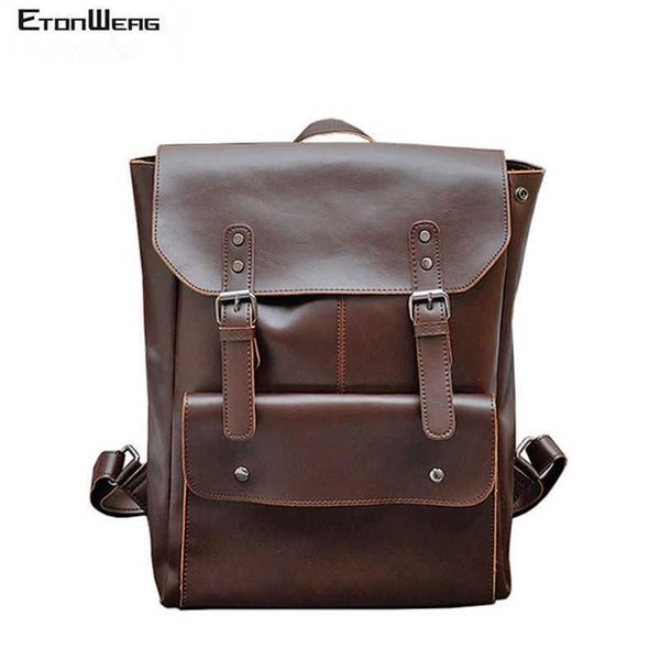 Bordações de bruzes Business Laptop Backpack Men Multifunction School Bags Designer Pu Leather Backbag Backbag Bag Pack Casual 2310