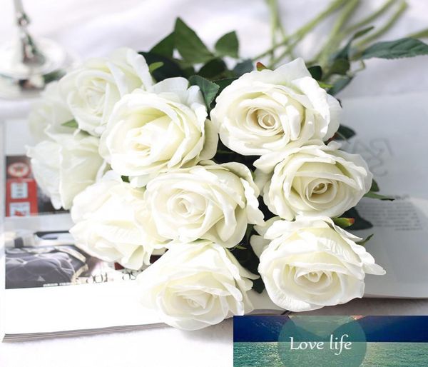 5 pezzi 51 cm lungo ramo fiori bouquet bellissime rose di seta bianche fiori artificiali matrimonio decorazioni per la tavola di casa organizzare fiori finti5368562