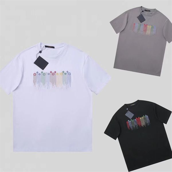 Мужские дизайнерские футболки весна/лето, модные роскошные уличные футболки с короткими рукавами для мальчиков и девочек в стиле хип-хоп