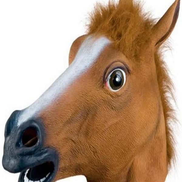 2017 nuovo Creepy Horse Mask Testa Costume di Halloween Teatro Prop Novità Lattice di Gomma 288p