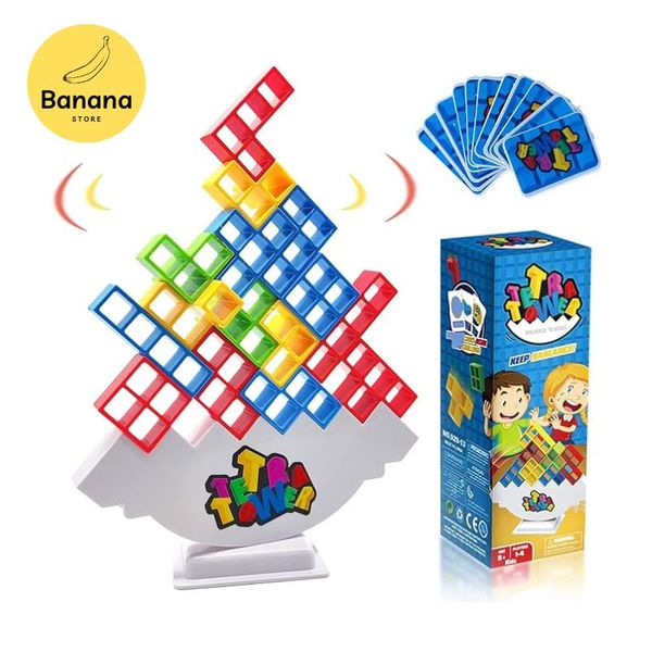 Tetra Tower-Spiel, Balance-Stapelblock-Partyspiel, Stapelangriff, interaktives Eltern-Kind-Spiel, Montessori-Spiel, Geschenk für alle Altersgruppen. Die beste Wahl für Geschenke