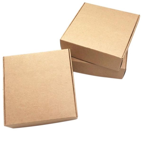Kraft Paper Hediye Kutuları Güzel Kraft Kutusu Ambalaj Kutusu Küçük Boyut 100pcs257y