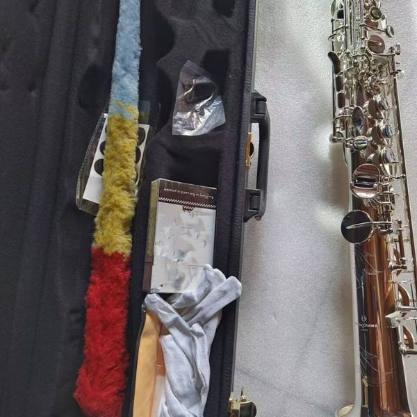 Hergestellt in Japan Yanagisa S-901 Silber gerades Sopransaxophon Professionelles Musikinstrument Integral Sax Sopran Mundstück Blattschraube Hals Kostenloser Versand