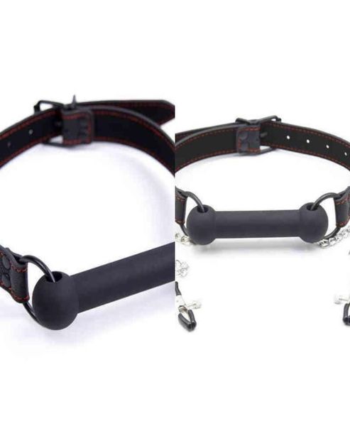 NXY Giocattolo per adulti Smlove Pettorina in pelle Bocca in silicone Osso di cane Palla Bavaglio Guinzaglio Bdsm Fasciatura Coppie che flirtano Prodotti del sesso Giocattoli per adulti 4469838