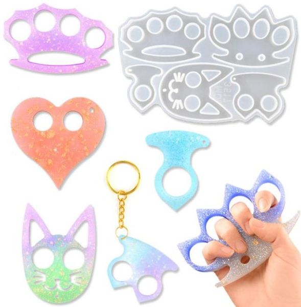 Percha diy gutta conjunto de anel de resina epóxi chaveiro garra defesa esqueleto gato espelho silicone amor molde k2k25765832