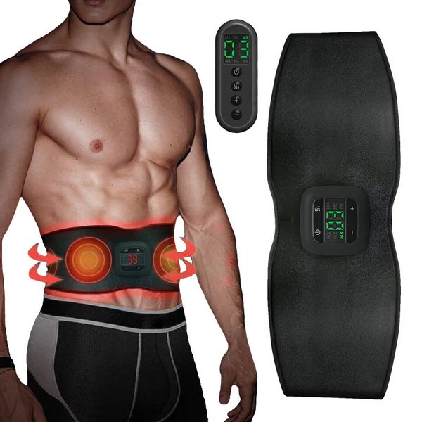 Core Bauchtrainer, elektrischer Fitness-Vibrationsgürtel, Fernbedienung, EMS-Muskelstimulator, Heizung, warmer Bauch, Bauch, Körper, Schlankheitsgürtel, Gewichtsverlust, 231211