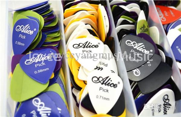 Lotes de 100 peças Alice palhetas para guitarra elétrica acústica espessuras variadas cores 7313906