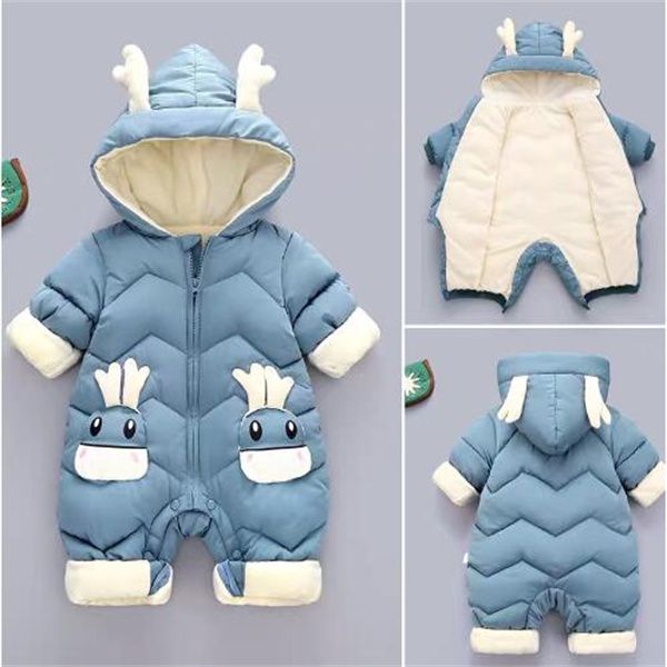 Yeni doğan kız bebek kıyafetleri kış snowsuit artı kadife kalın bebek erkek tulum 0-3 yıl romper çocuk tulum toddler ceket