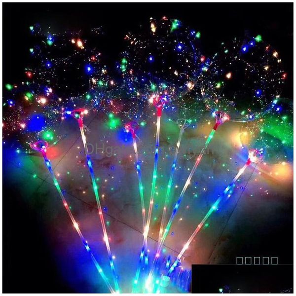 Decoração de festa LED piscando balões noite iluminação bobo bola mticolor balão casamento decorativo brilhante isqueiro com vara drop d dhvrt