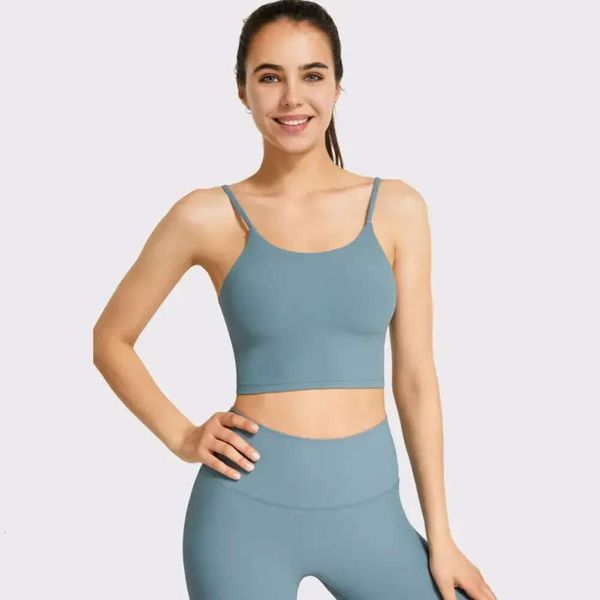 Costola Intimo sportivo Camis da donna Moda da corsa Fiess Longline Back Sling Bra Yoga Vest Abbigliamento da palestra Canotte imbottite 688ss 2023