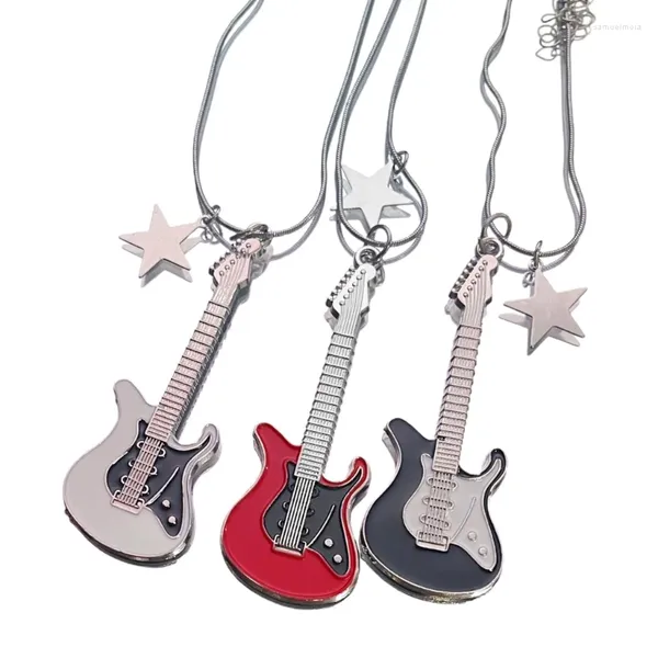 Keychains Gitarre Anhänger Halskette Punk Gothic Party Schmuckzubehör