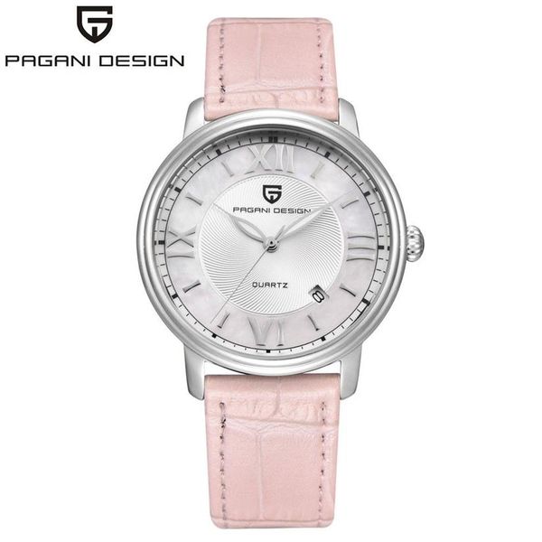PAGANI DESIGN Fashion Casual Women Quartz Watch Automatic Date Pink Elegant Case Leather Waterproof Lady Watch Relogio Feminino262Y