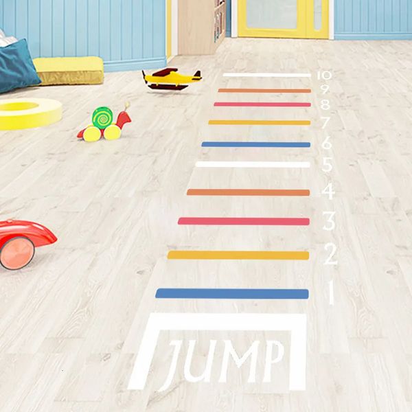 Wandaufkleber Spiel Boden Distanz Sprung Kinder Kinder Hopscotch Indoor Spielzimmer Aufkleber Babyzimmer Home Decor 231211