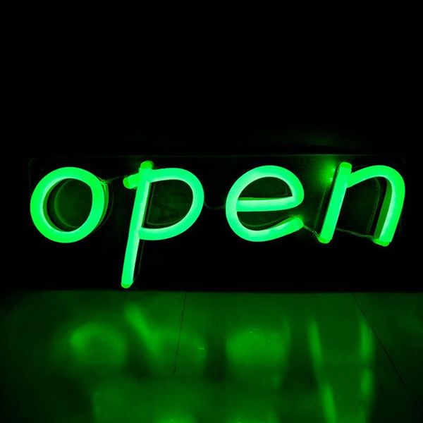 Insegna aperta Negozio Ristorante Bar Negozio di articoli da regalo Pannello decorativo per porta Luce al neon a LED 12 V Super luminosa 245x