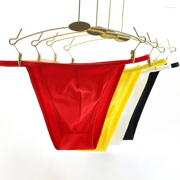 Unterhosen 1PC Sexy Männer Rib Tanga String Tanga Kurze Unterwäsche Homosexuell Jockstrap Einfarbig Männer Bikini