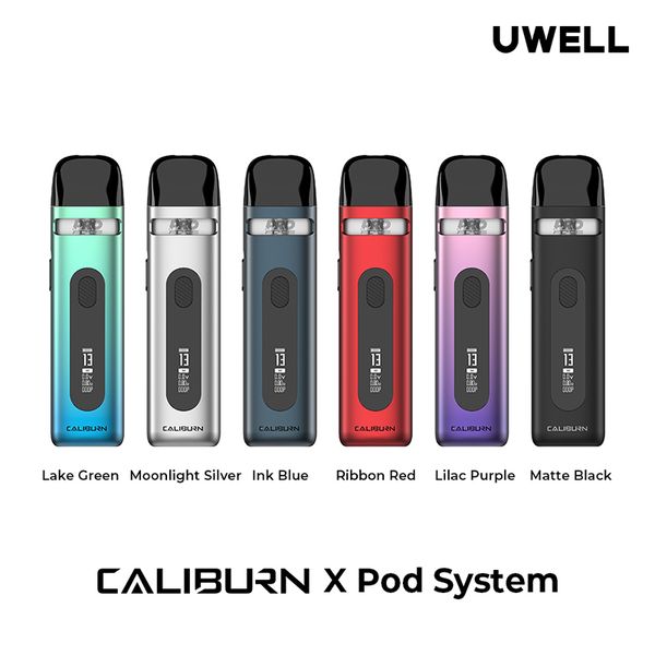 Kit sistema originale Uwell Caliburn X Pod 850mAh Capacità 3ML con schermo OLED adatto per Caliburn G G2 Bobina E Kit Vape sigaretta