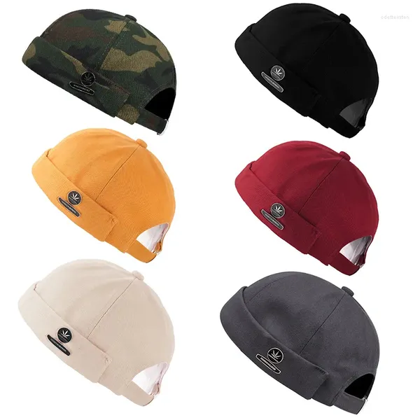 Berets de alta qualidade unisex tendência retro brimless melão pele chapéu moda versátil homens rua hiphop boné sem viseira gorros