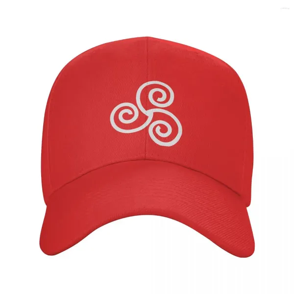 Cappellini da baseball personalizzati bianchi triskeles celtici simbolo dei celti berretto da baseball donna uomo cappello da camionista regolabile sportivo