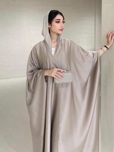 Etnik Giyim Fas Parti Elbise Kadınlar İçin Abaya İpeky Saten Kaftan Dubai Müslüman Elbiseler Eid Kaftan Kadın Akşam Vestidos Abayas