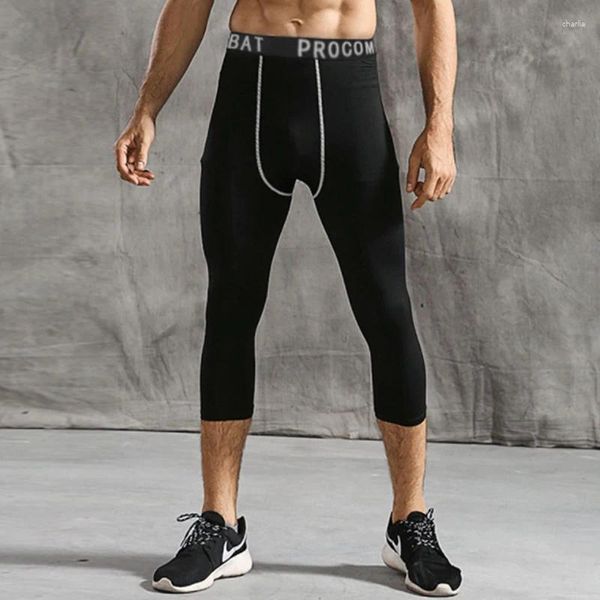 Calças masculinas compressão casual calças esportivas secagem rápida fitness sweatpants corredores ginásio correndo calças elásticas homem roupas