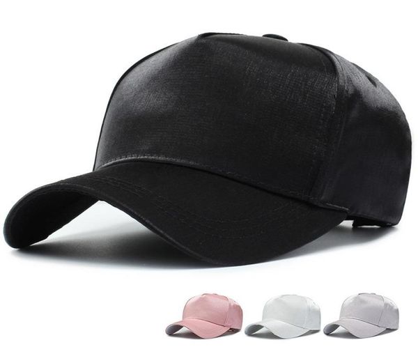 Ball Caps Glatte Satin Baseball Kappe Seide PaarTrendy Daddy Hüte Männer039s Hut Frauen Hip Hop Snapback Für Männer8737569