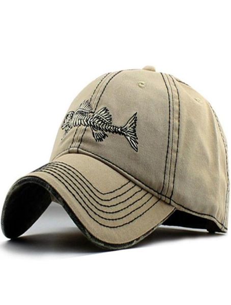 2017 Yaz Unisex Fish Bone Emoridery Beyzbol Kapağı Kavisli Kamuflaj Brim Baba Başlıkları Erkek ve Kadınlar İçin Hip Hop Şapkası Snapback Şapkaları5528741