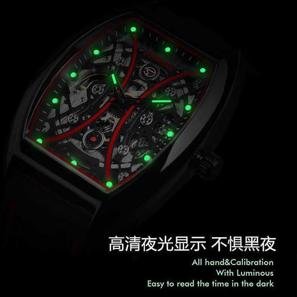 Роскошные часы Richardmill Watch Richars, полностью автоматические механические часы с силиконовой лентой, мужские светящиеся индивидуальные черные технологии, немецкая концепция и законность